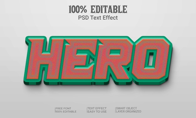 Hero Editable 3D Text Effect Styles