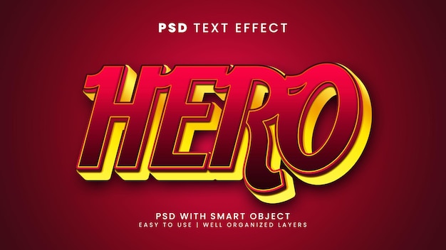 Hero editable text effect style template