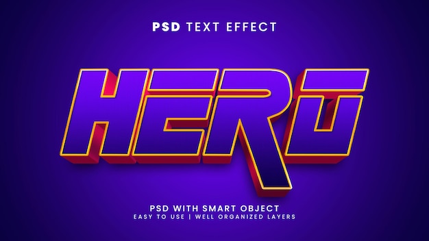 Hero editable text effect