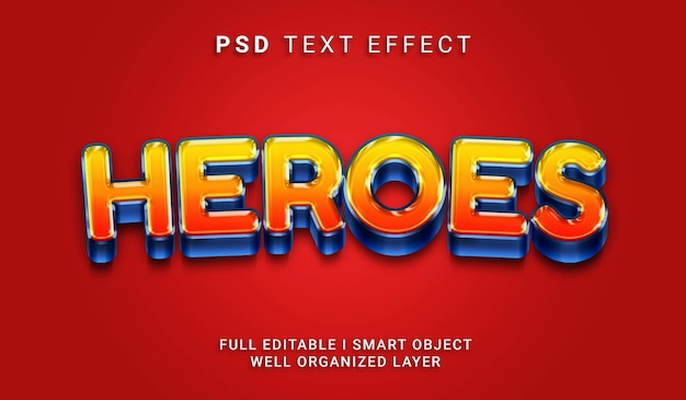 Heroes 3d style psd text effect