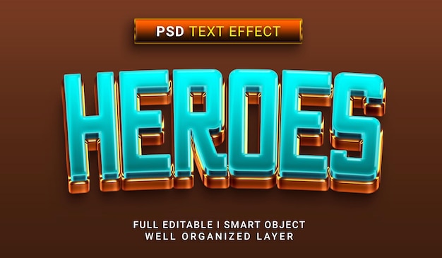 Heroes 3d style text effect