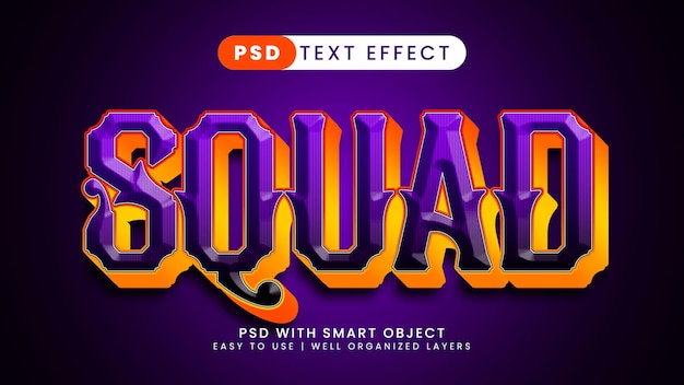 Heroes squad text effect