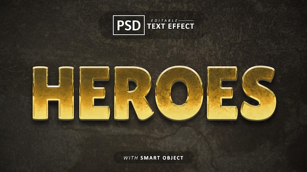 Heroes text effect editable