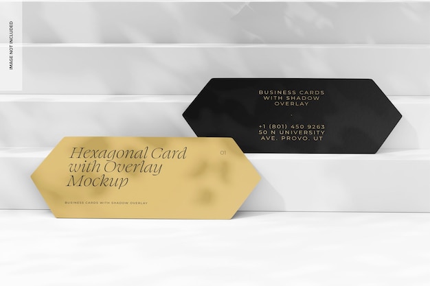 Hexagonal Cards with Overlay Mockup