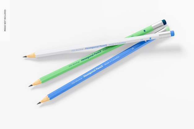 Hexagonal Pencils Mockup