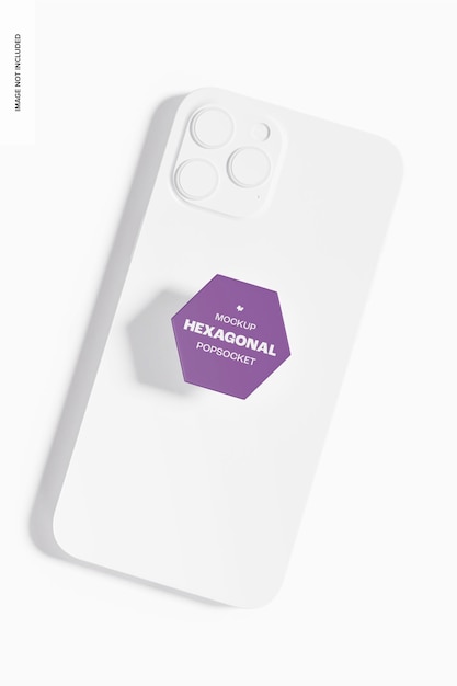 Hexagonal Popsocket Mockup, Top View