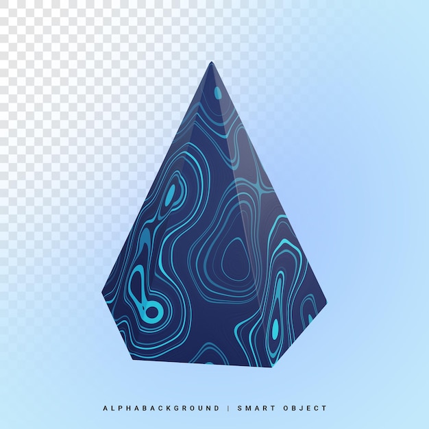 Hexagonal Pyramid Shape With Texture 3d Illustration