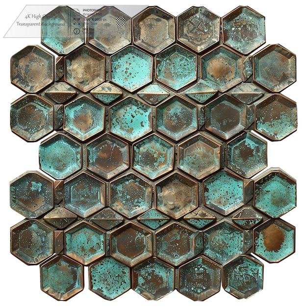 PSD hexagonal shapes pattern magical texture on transparent background