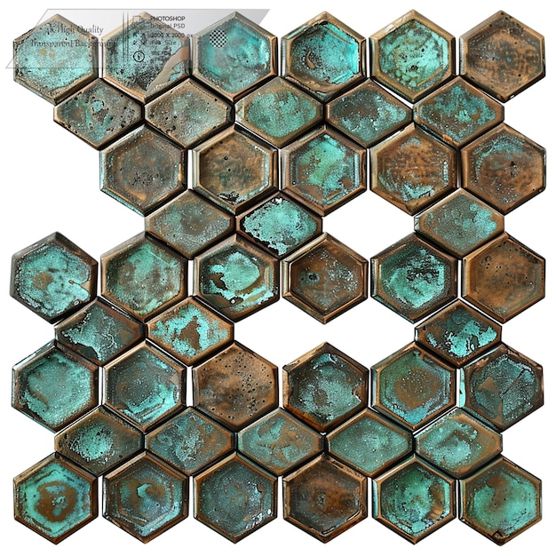 PSD hexagonal shapes pattern magical texture on transparent background