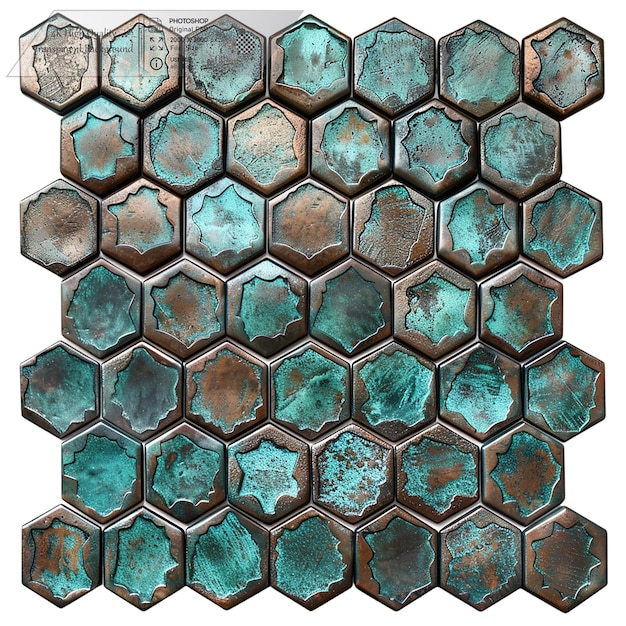 PSD hexagonal shapes pattern magical texture on transparent background