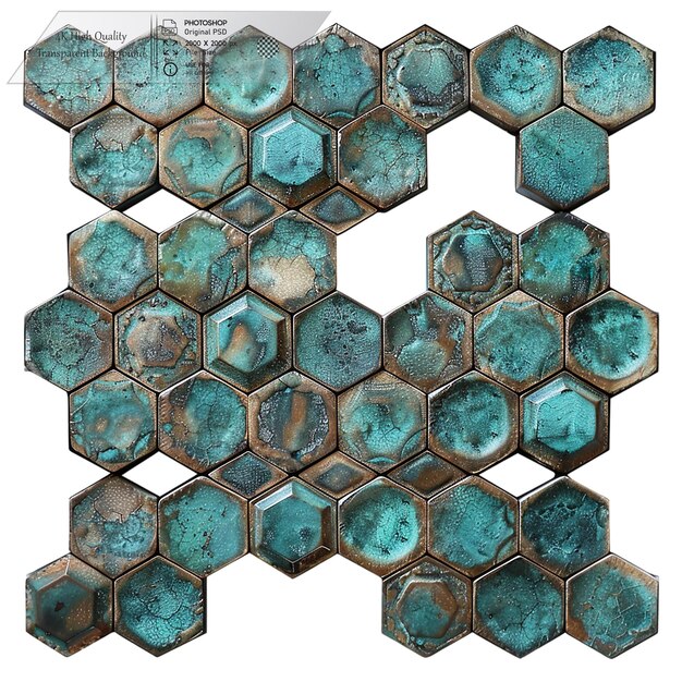 PSD hexagonal shapes pattern magical texture on transparent background