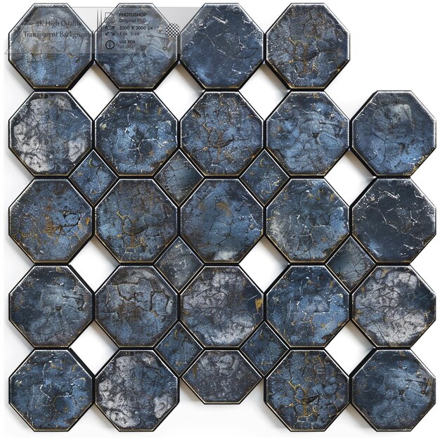 Hexagonal shapes pattern magical texture on transparent background