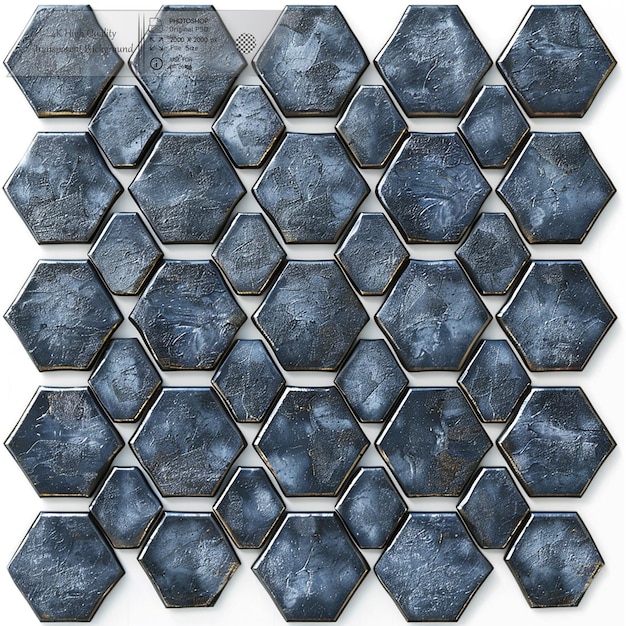 Hexagonal shapes pattern magical texture on transparent background