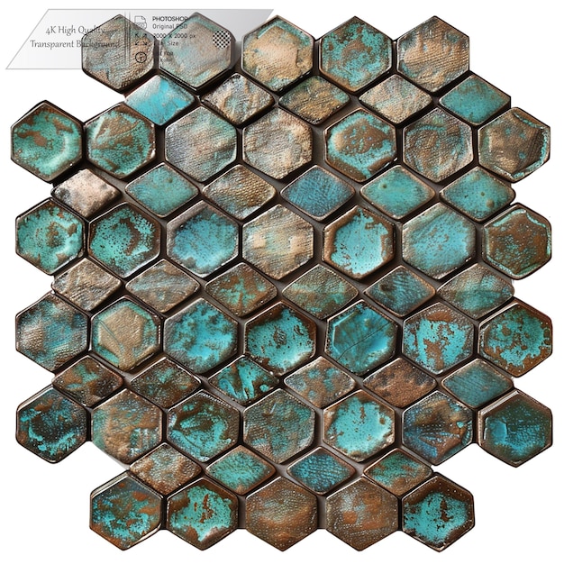 PSD hexagonal shapes pattern magical texture on transparent background