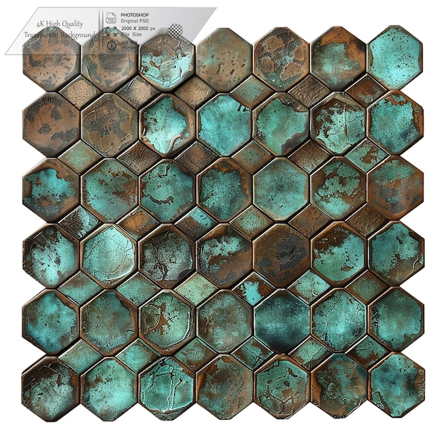 PSD hexagonal shapes pattern magical texture on transparent background