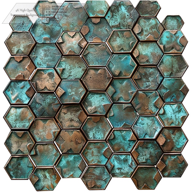 PSD hexagonal shapes pattern magical texture on transparent background