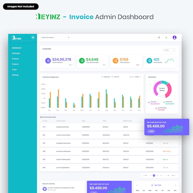 Heyinz-Invoice Admin Dashboard UI Kit