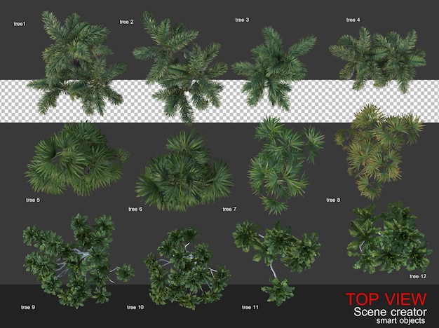 PSD high angle camera trees and shrubs