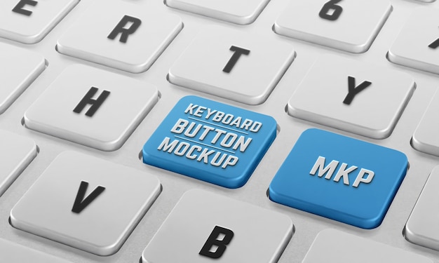 PSD high angle keyboard button mockup