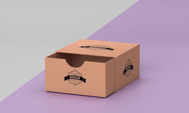 High angle of packaging box mock-up