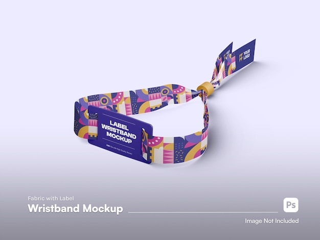 High-Level Isolated Fabric Label Wristband Mockup