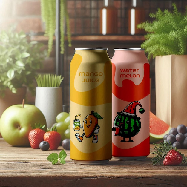 PSD high quality beverage can mockup