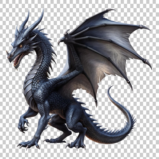 high quality black dragon perfect for we on transparent background