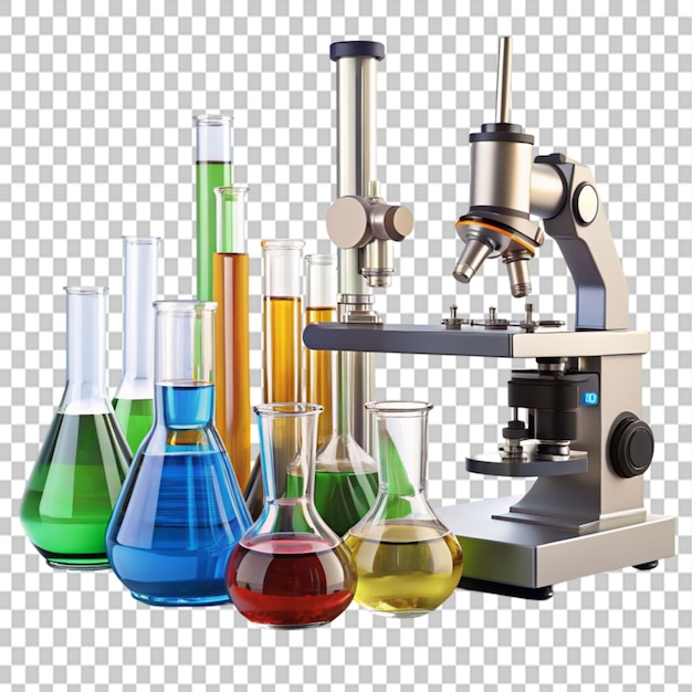 PSD high quality laboratory equipment enhance on transparent background