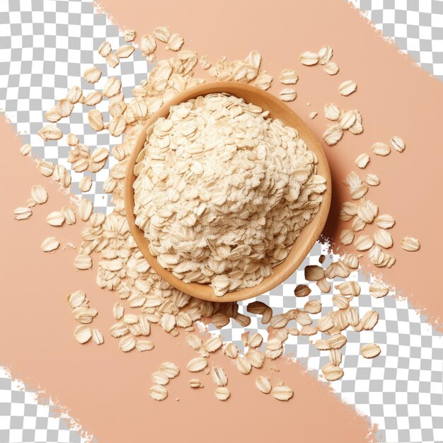 High quality photo of oat flakes on transparent background