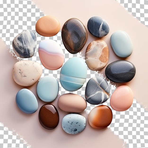 High quality photo of sea stones on a transparent background