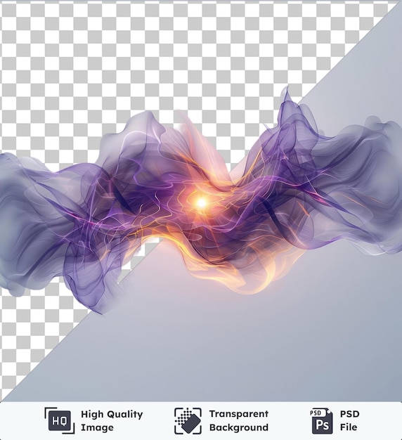 high quality transparent psd abstract energy fields vector symbol aura purple and blue smoke in the air