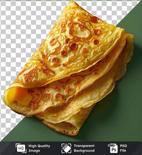 high quality transparent psd cheese crepes on a green background