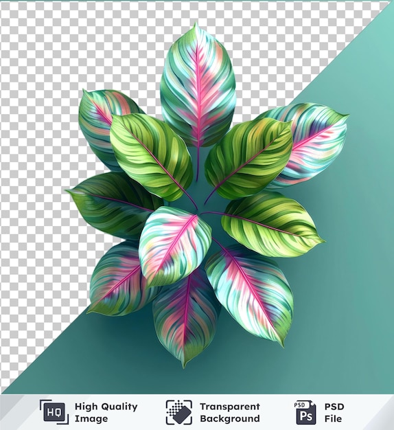 High quality transparent psd clipart with colorful flowers and leaves