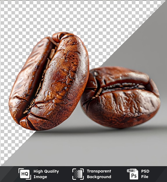 high quality transparent psd coffee beans mockup on a gray background