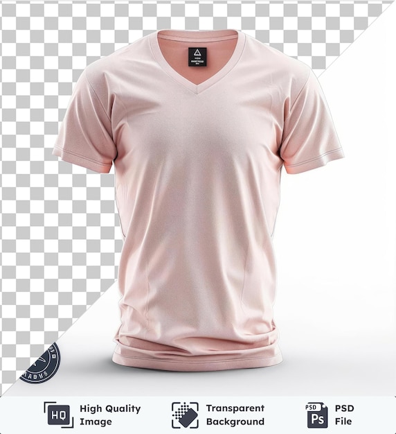 high quality transparent psd front view capture a premium t shirt peach technical materials fabric label