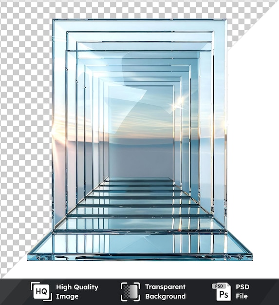 PSD high quality transparent psd glass panels isolated on transparent background