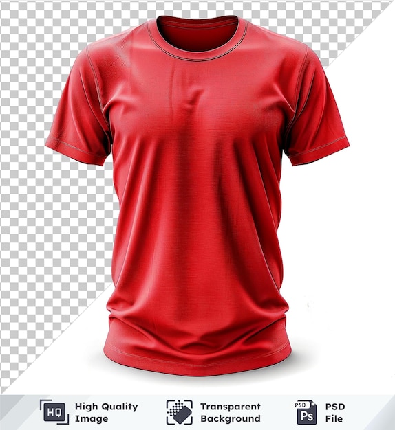 high quality transparent psd hyperealistic high quality front and back of a red t shirt