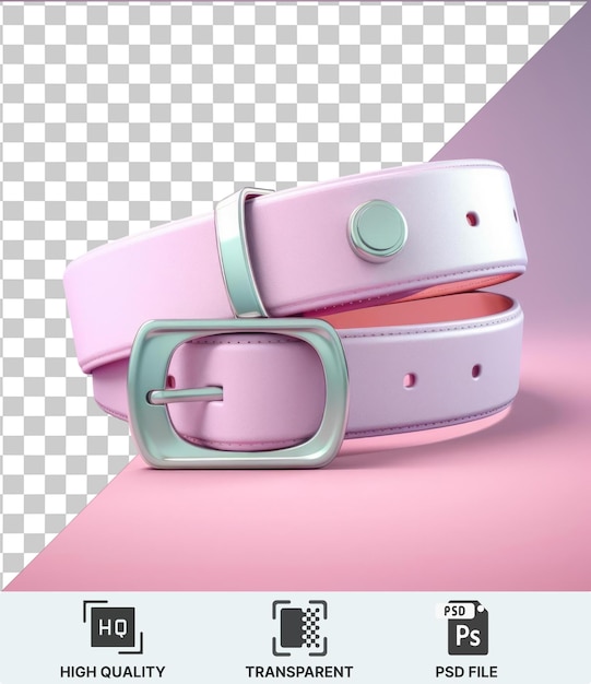 high quality transparent psd a pink cell phone with a green strap placed against a purple and pink wall with a pink shadow in the foreground