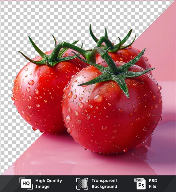 high quality transparent psd seasonal fresh tomatoes isolated with clipping path