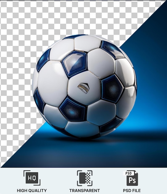 high quality transparent psd a soccer ball on a blue table