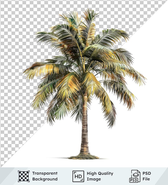 high quality transparent psd tropical palm trees variety isolated on transparent background