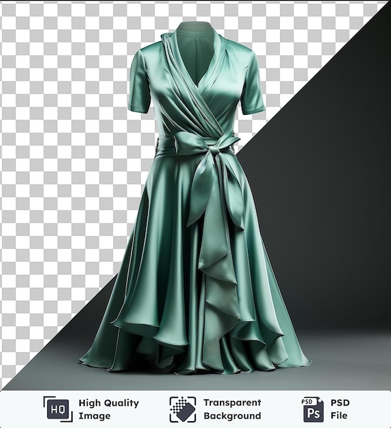 high quality transparent psd a woman in a green dress