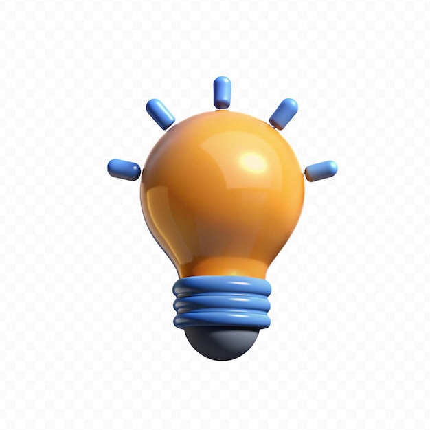 PSD high resolution 3d rendered bulb icon in transparent background