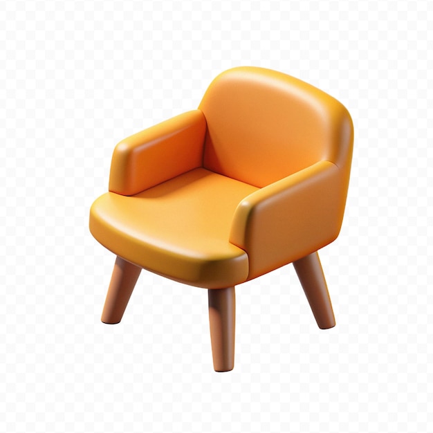 PSD high resolution 3d rendered chair icon in transparent background