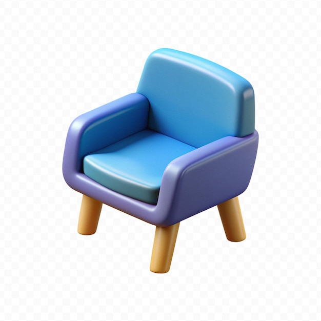 PSD high resolution 3d rendered chair icon in transparent background