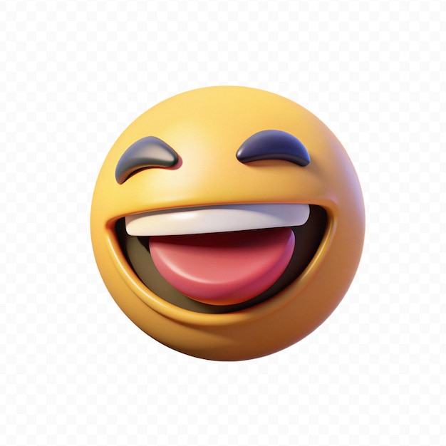 PSD high resolution 3d rendered haha emoji icon in transparent background