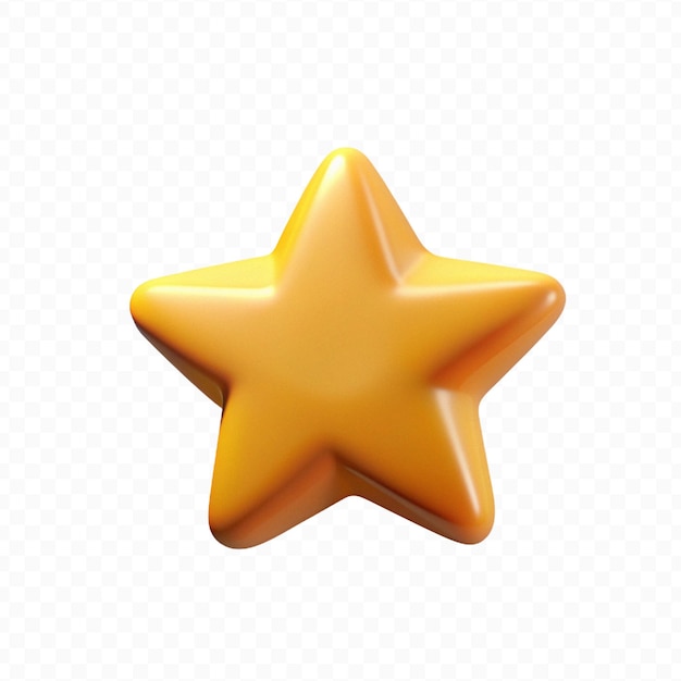 PSD high resolution 3d rendered star icon in transparent background