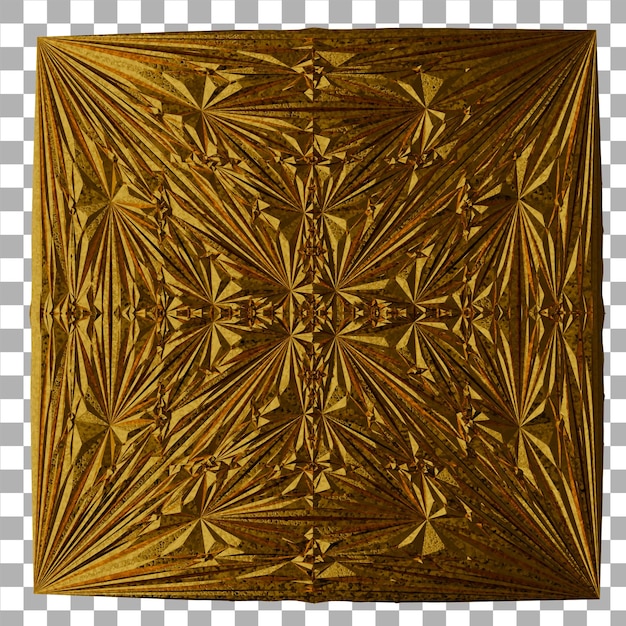 High resolution and detail of abstract functional golden background art luxury fractal, 3d render