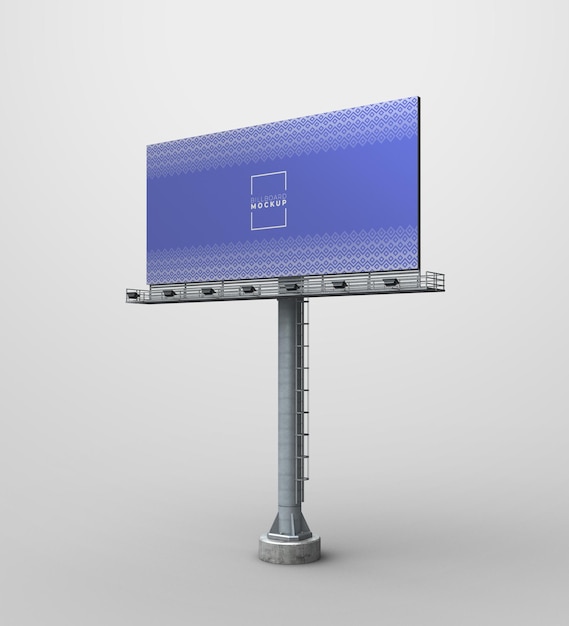 High resolution landscape oriented PSD billboard mockup with editable layers