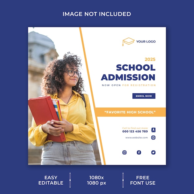 High school admission social media template